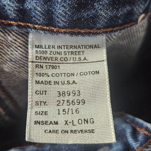 VTG Rocky Mountain Dark Wash Western High Rise Bareback Jeans, sz 30x35 - Picture 8 of 8